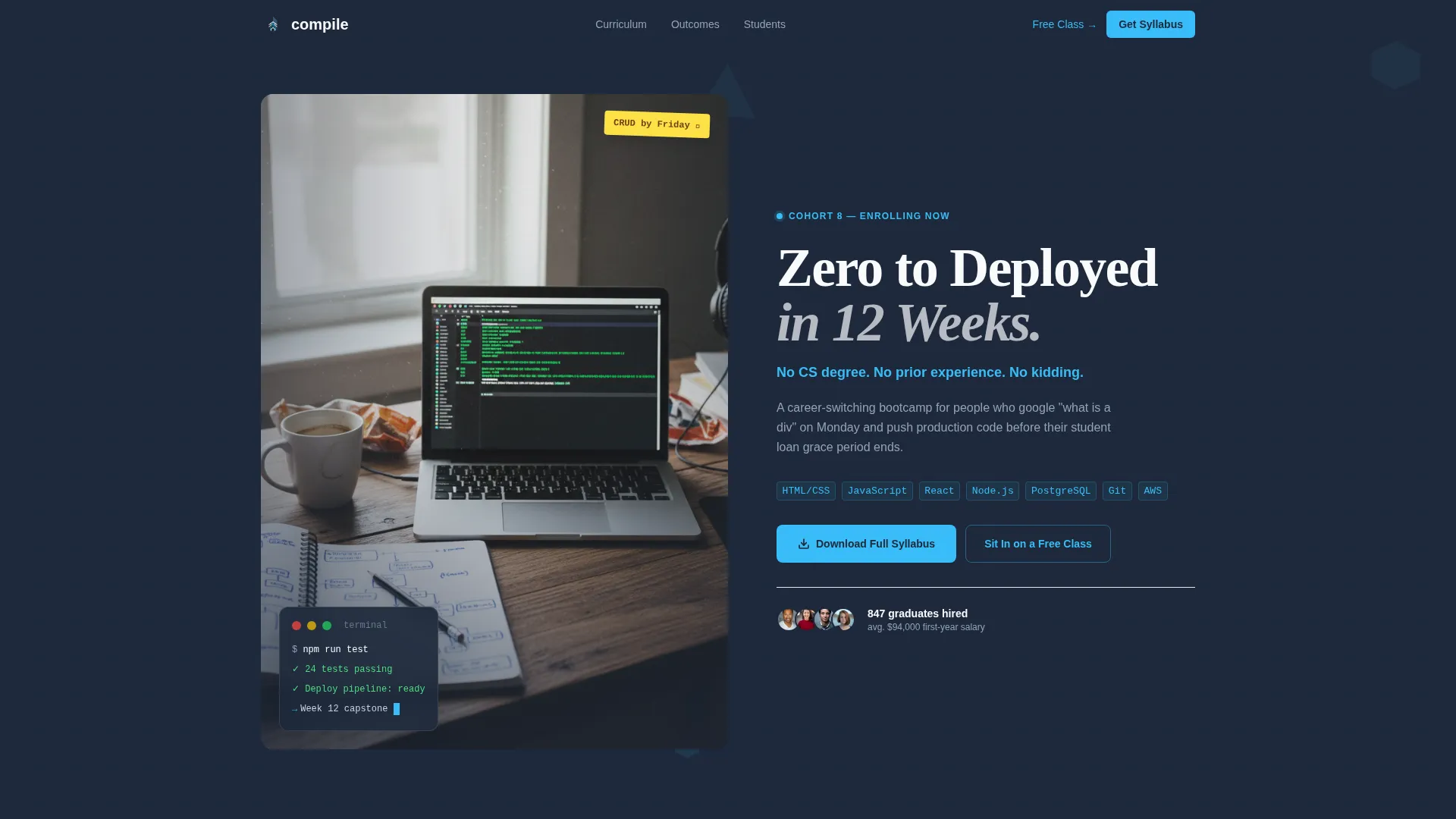 Full-Stack Bootcamp Landing Page Template