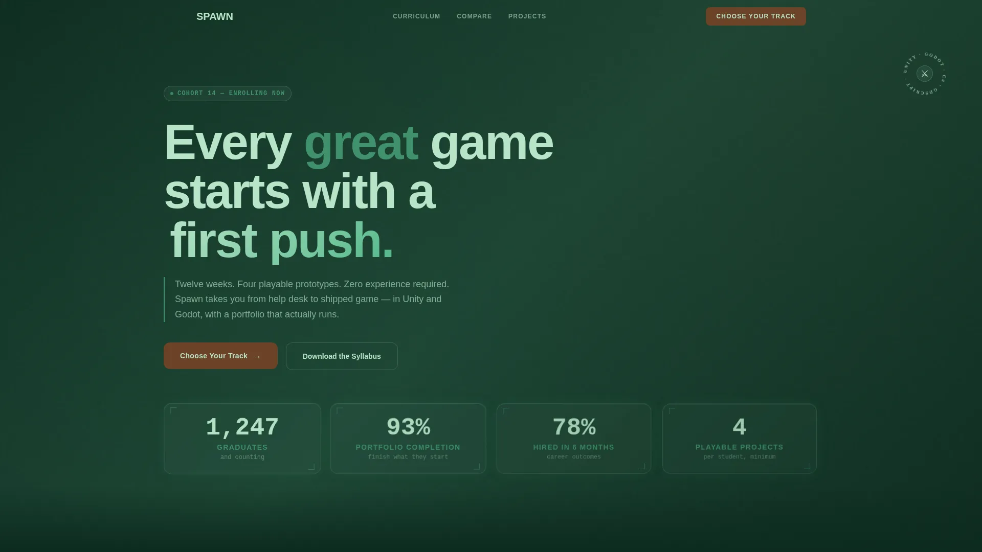 Game Development Bootcamp Landing Page Template