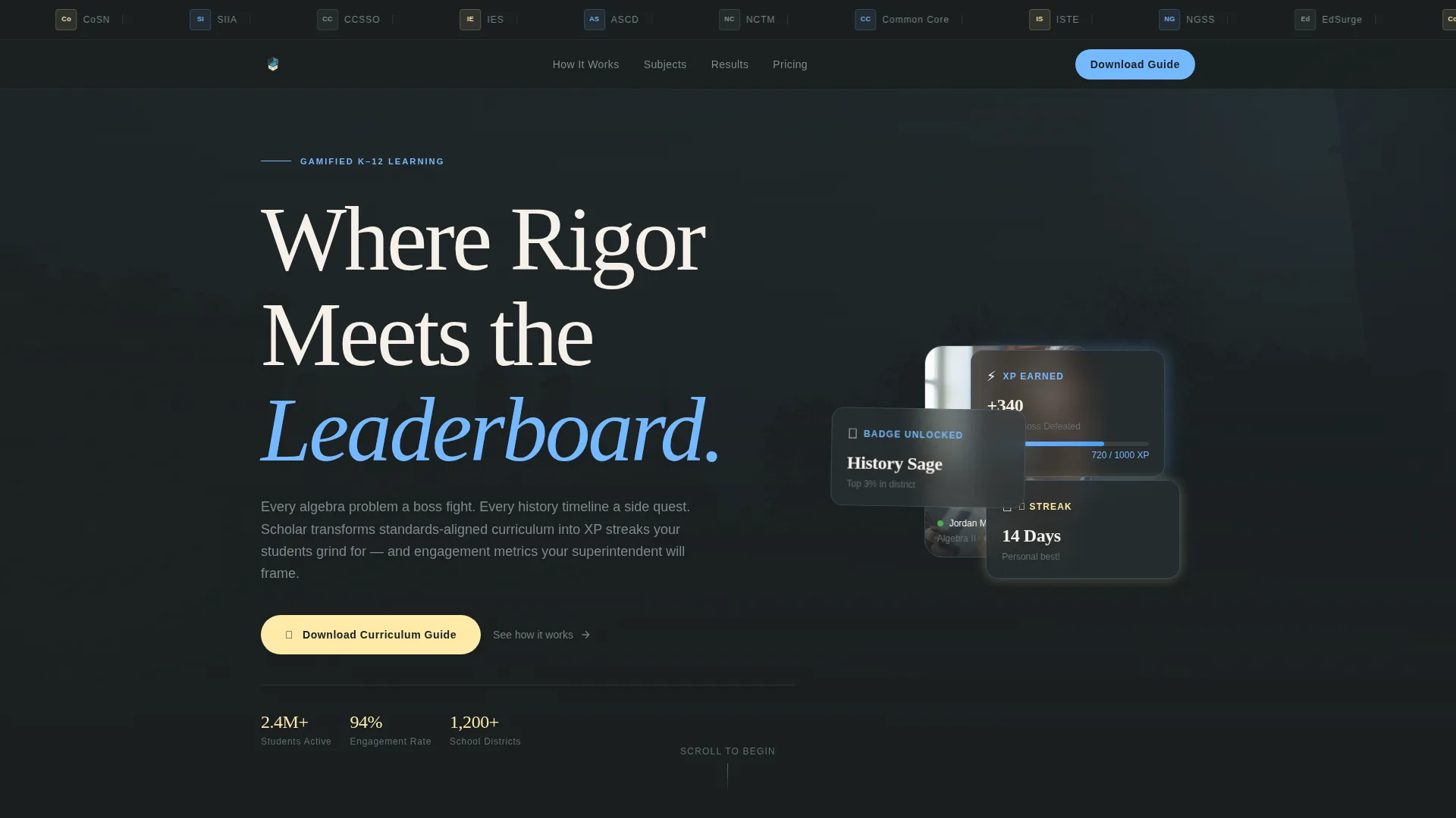 Gamified Learning App Landing Page Template