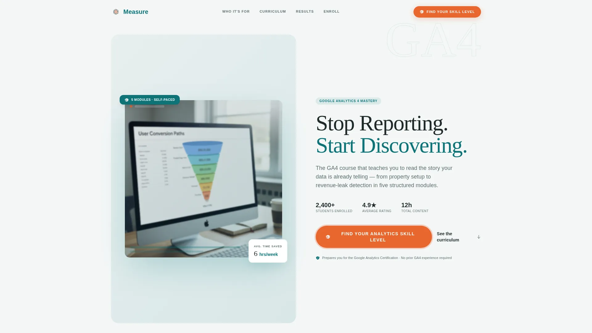 Analytics Course Landing Page Template
