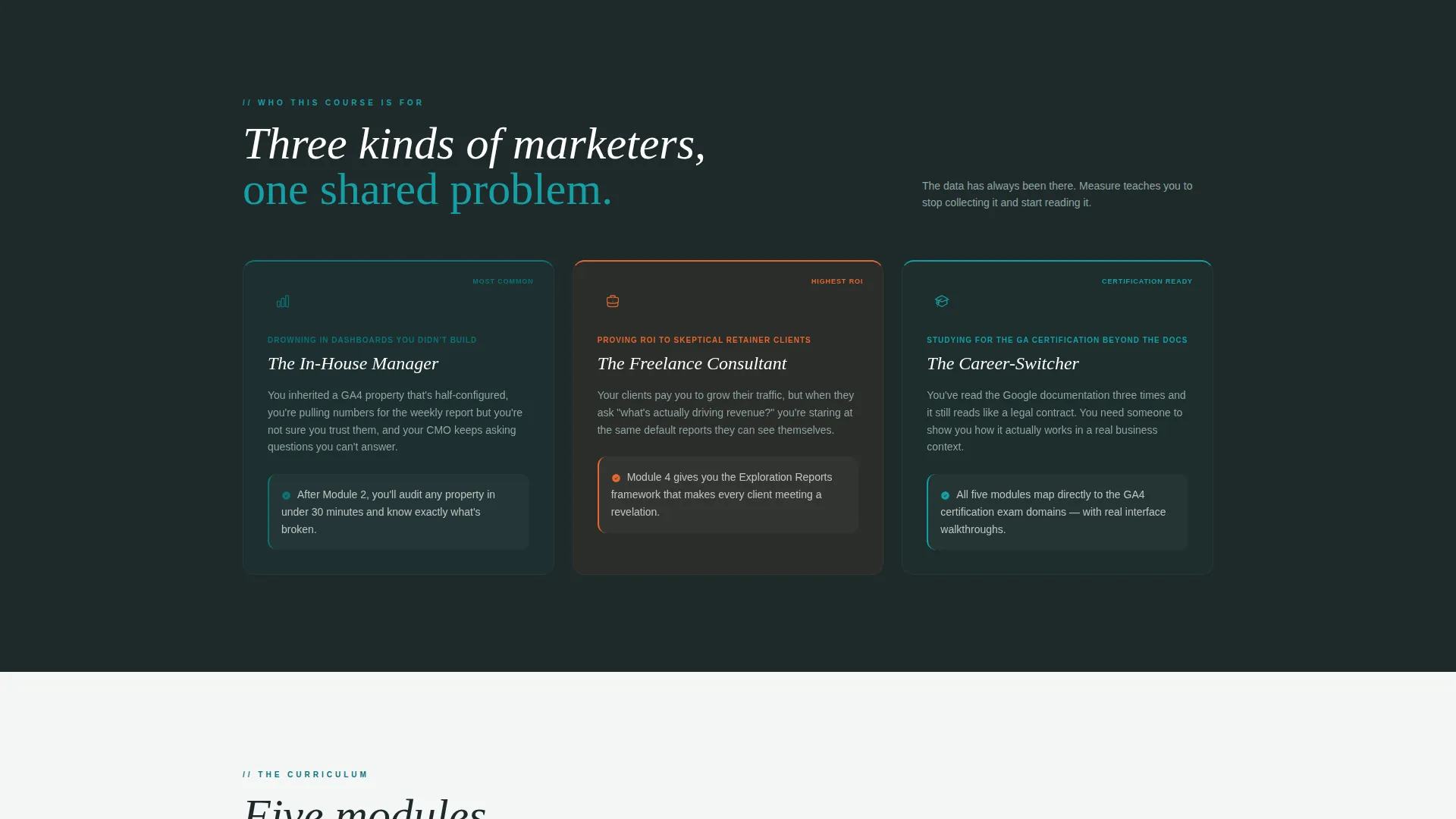 Analytics Course Landing Page Template