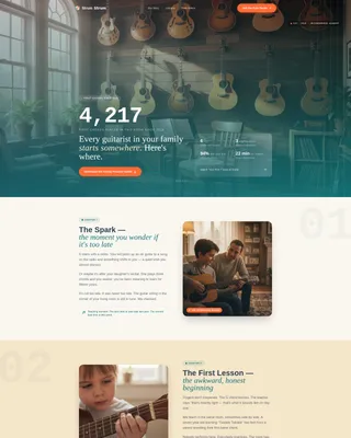 Guitar Academy Landing Page Template for Music Schools