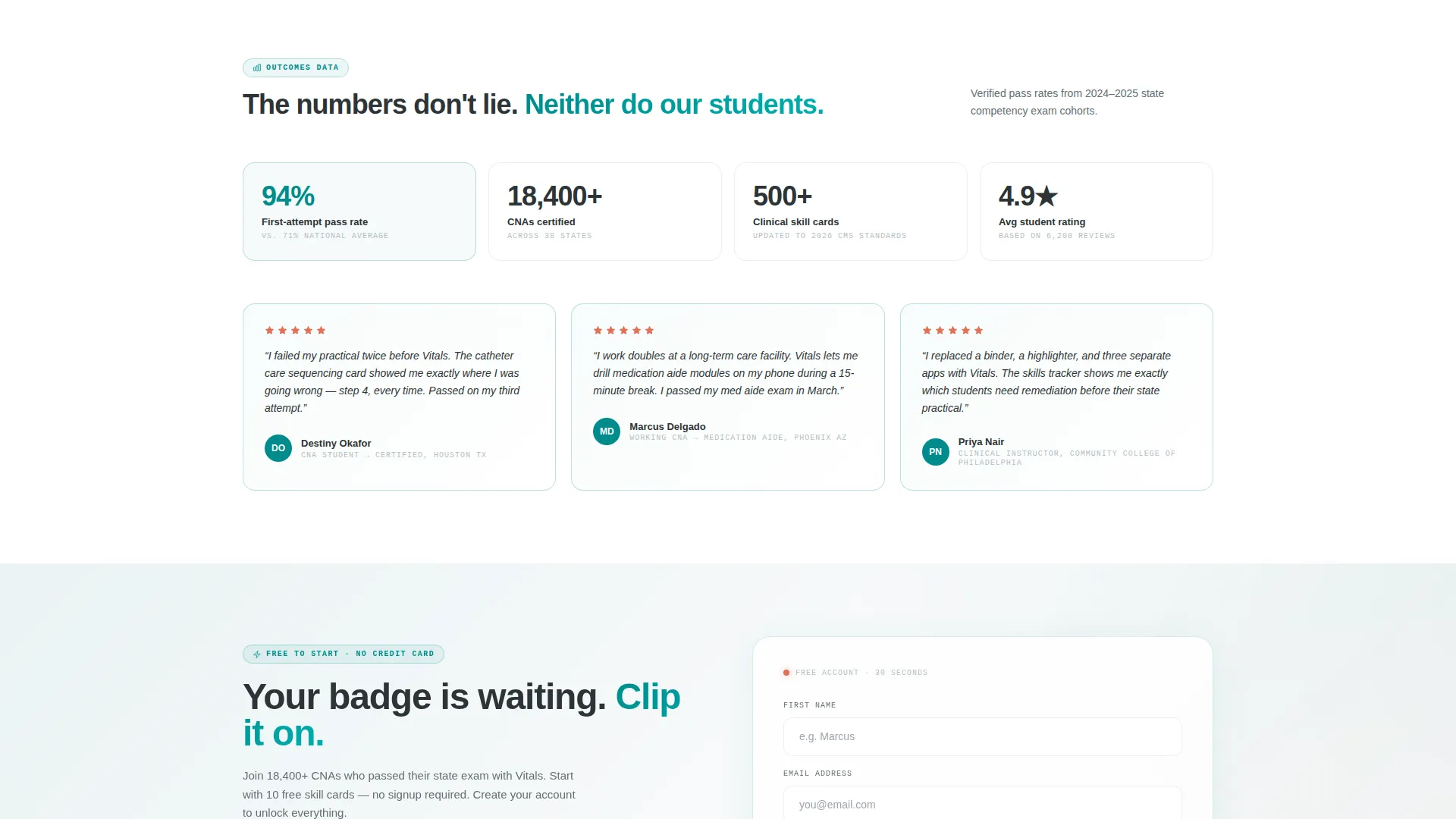 Nursing Assistant Training Landing Page Template