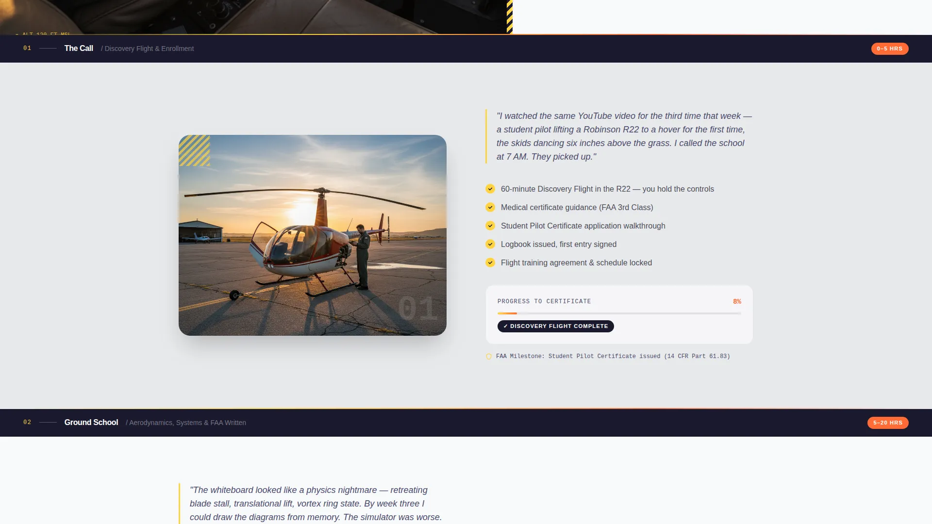 Helicopter Pilot Training Landing Page Template