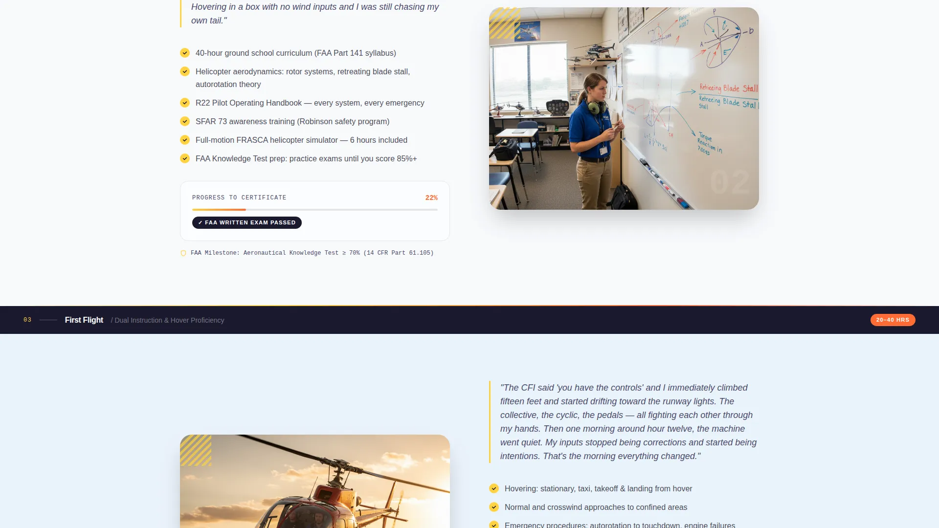 Helicopter Pilot Training Landing Page Template