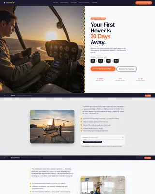 Helicopter Pilot Training Landing Page Template