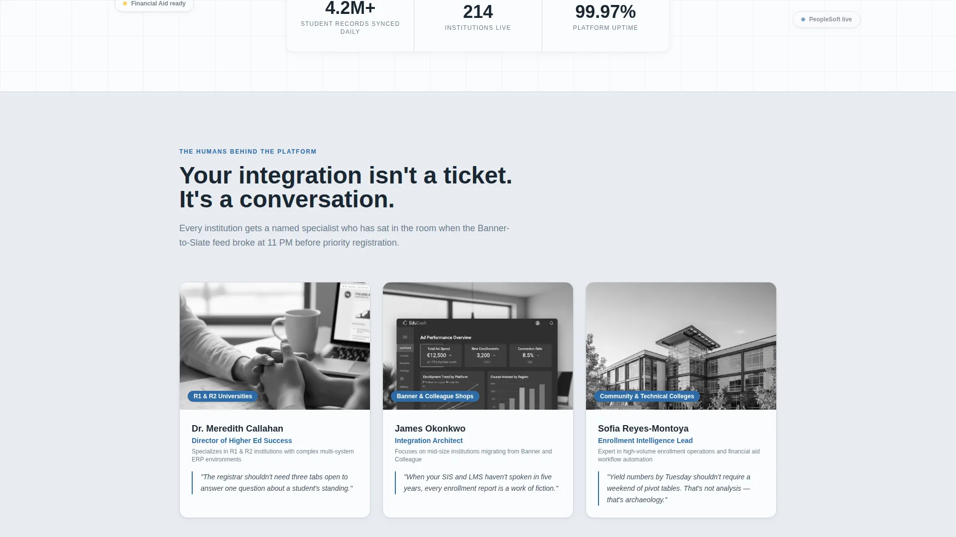 Higher Ed Tech Integration Landing Page Template