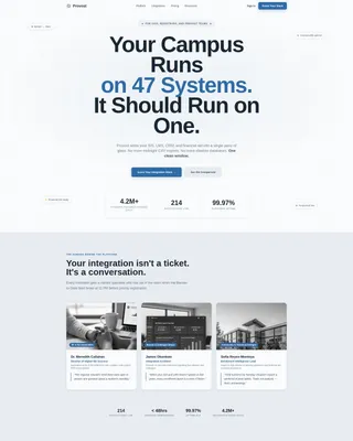 Higher Ed Tech Integration Landing Page Template