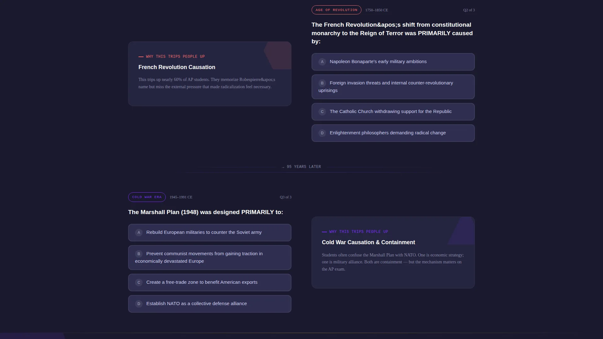 Interactive History Exam Prep Landing Page Template