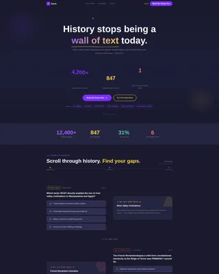 Interactive History Exam Prep Landing Page Template