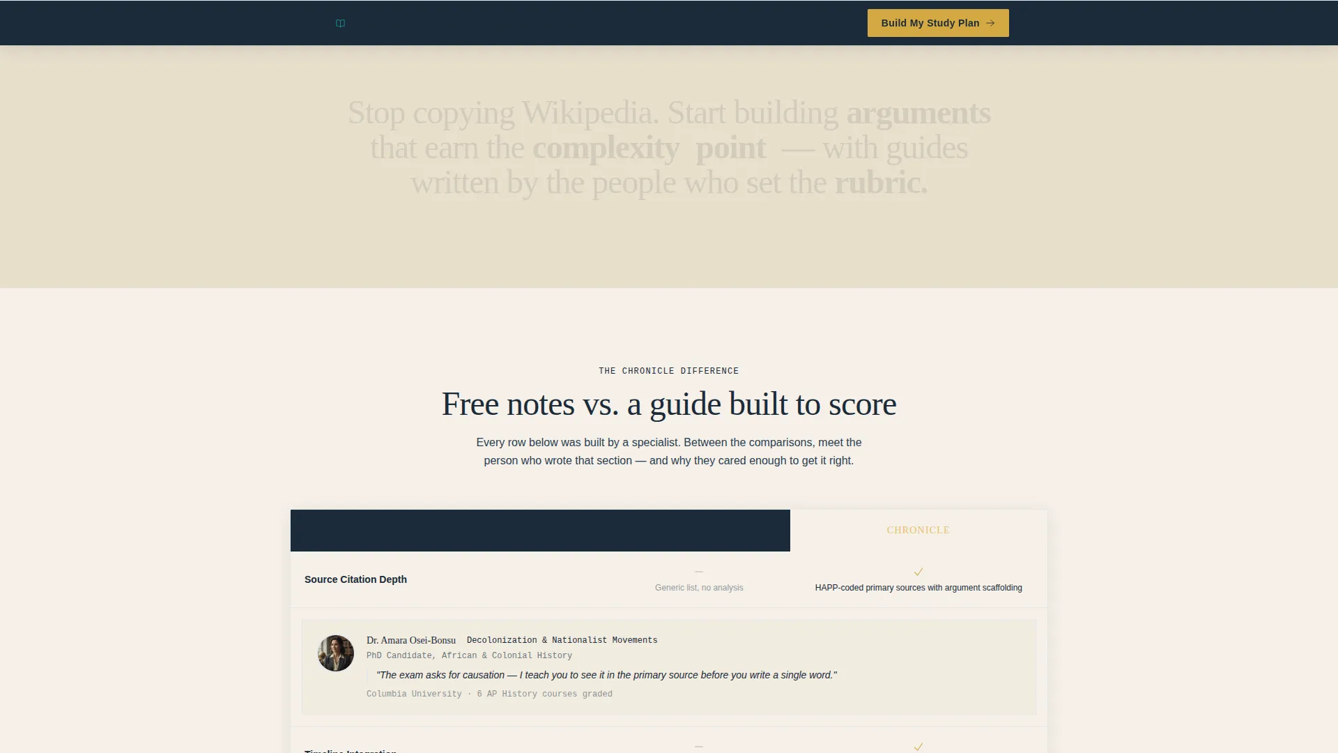 History Study Guide Landing Page Template