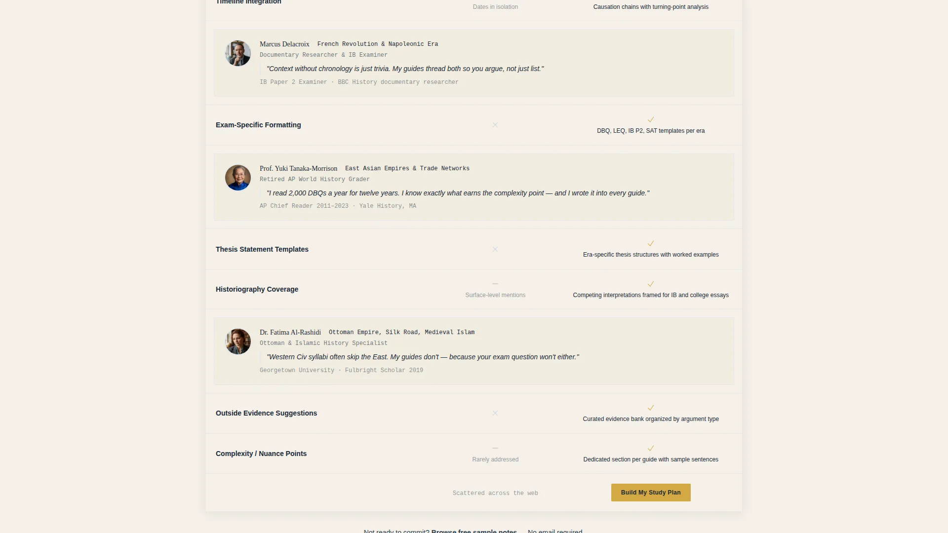 History Study Guide Landing Page Template