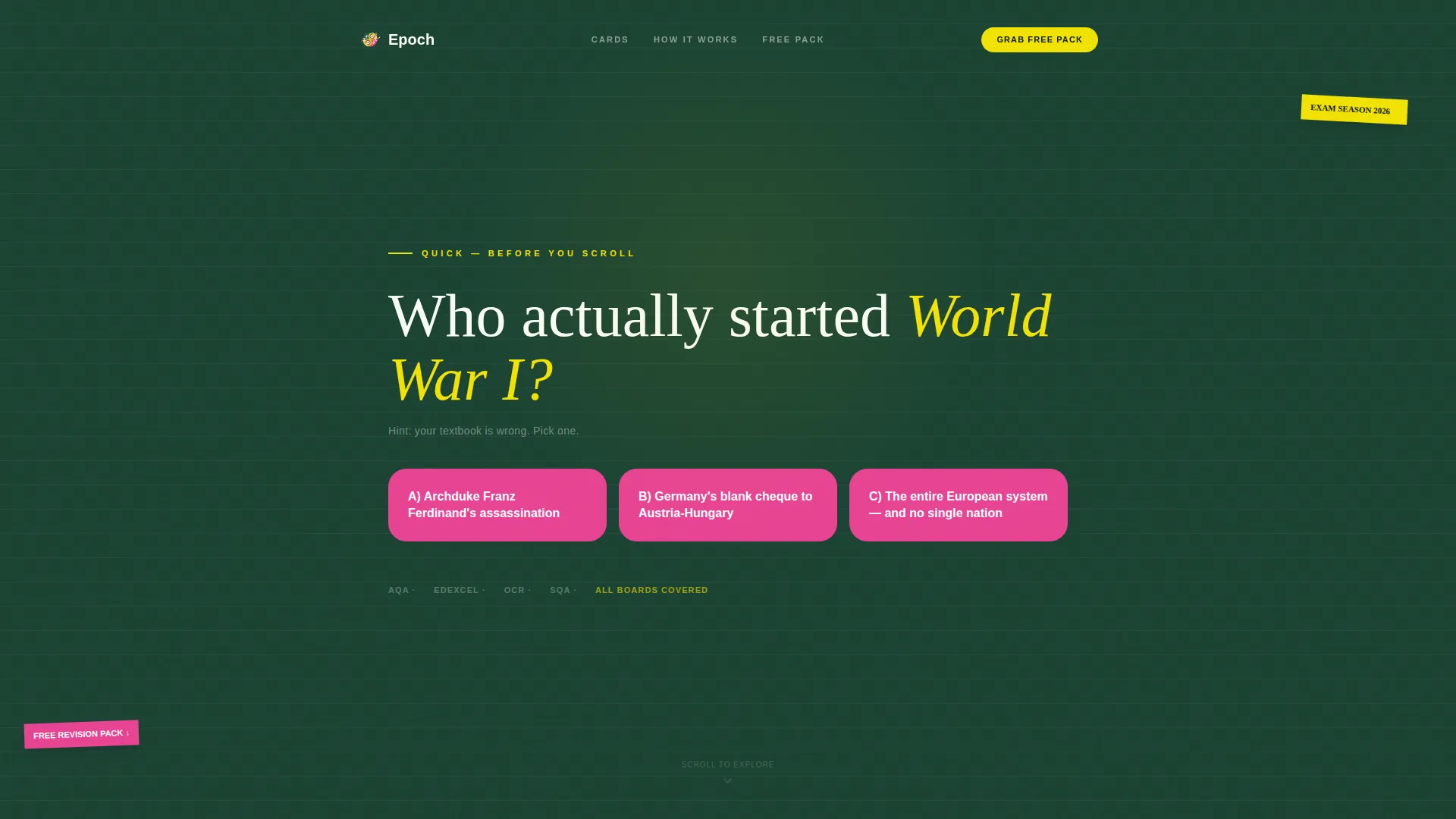 History Tutoring Landing Page Template