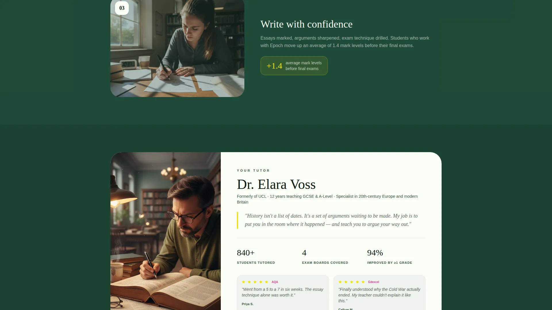 History Tutoring Landing Page Template
