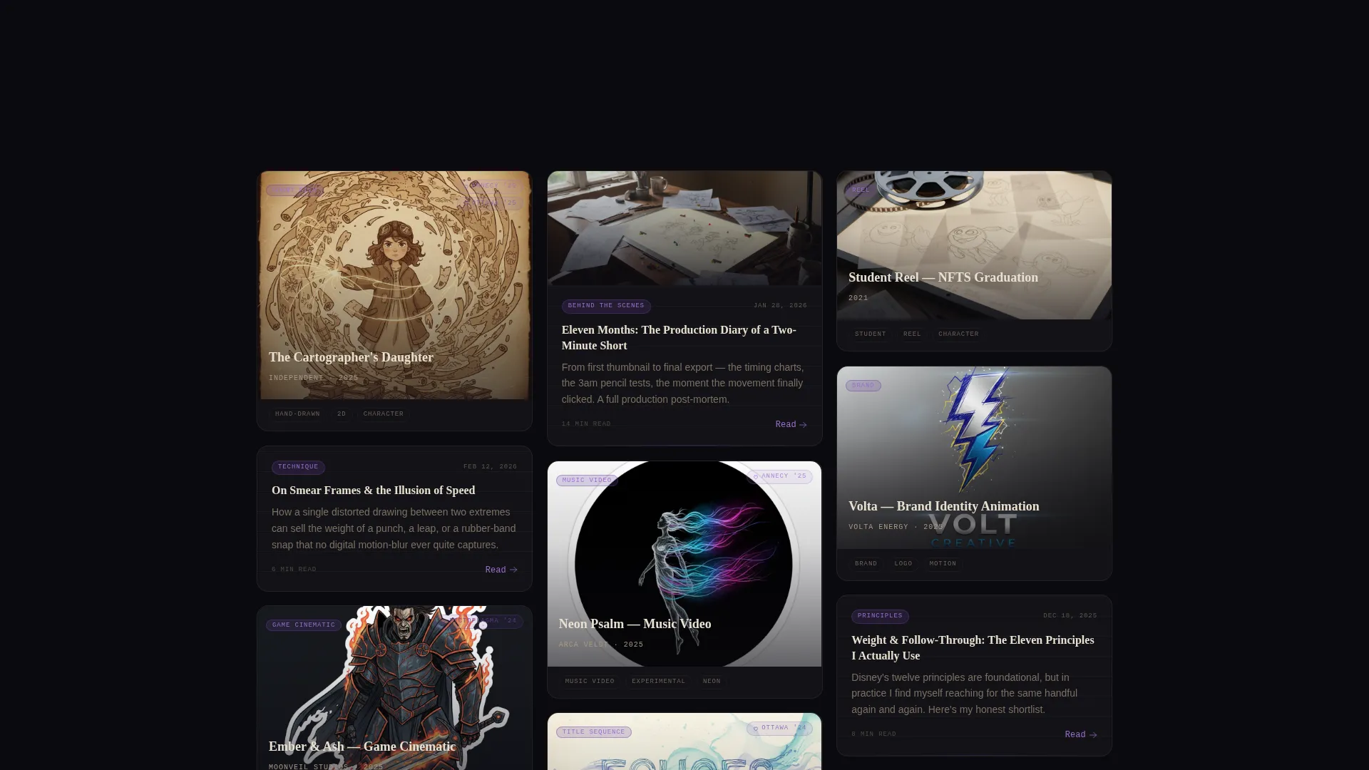 Award-Winning Animator Portfolio Landing Page Template
