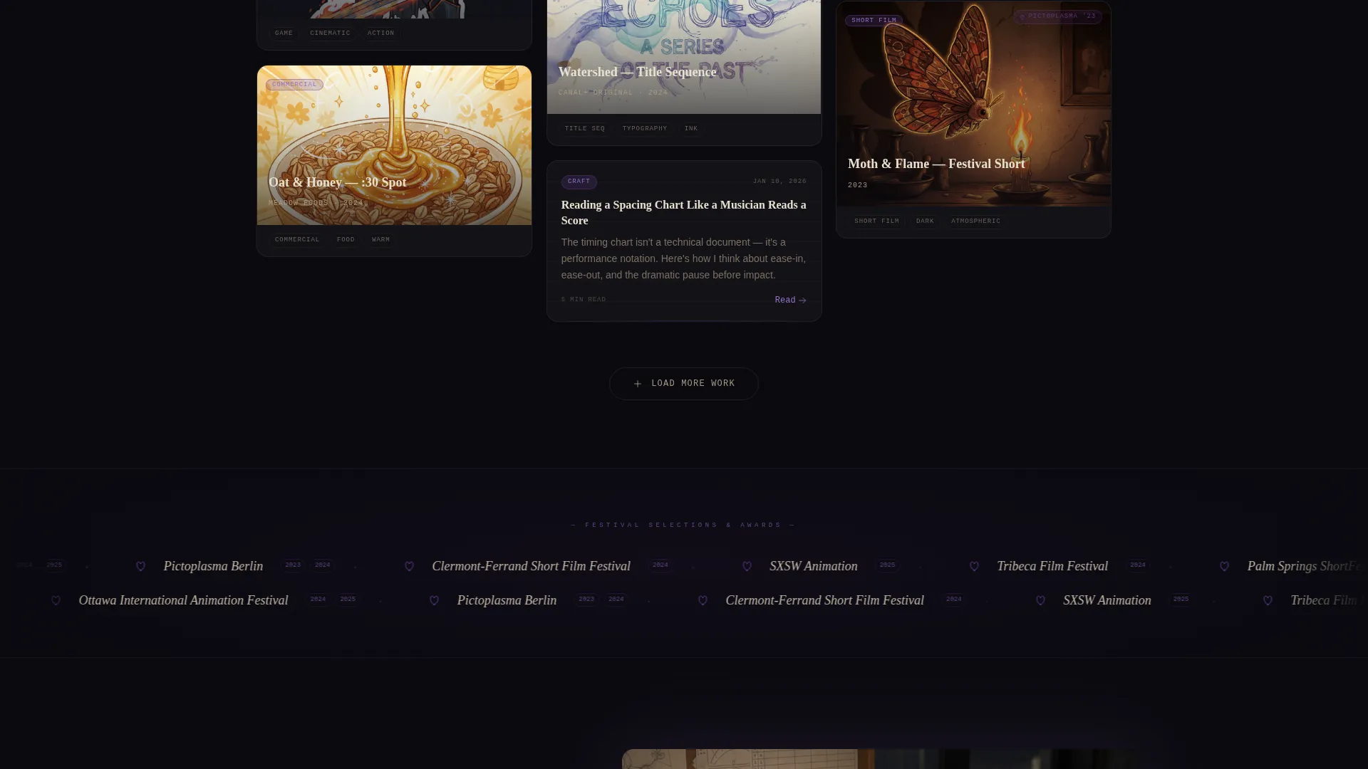 Award-Winning Animator Portfolio Landing Page Template