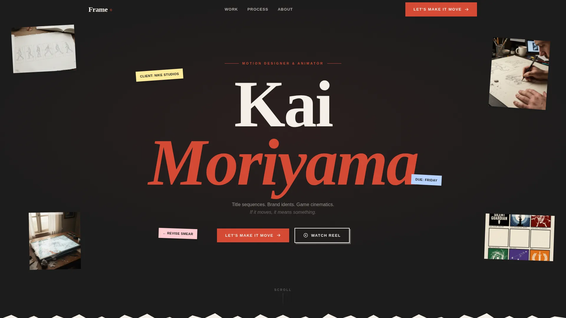 Bold Brutalist Animator Portfolio Landing Page