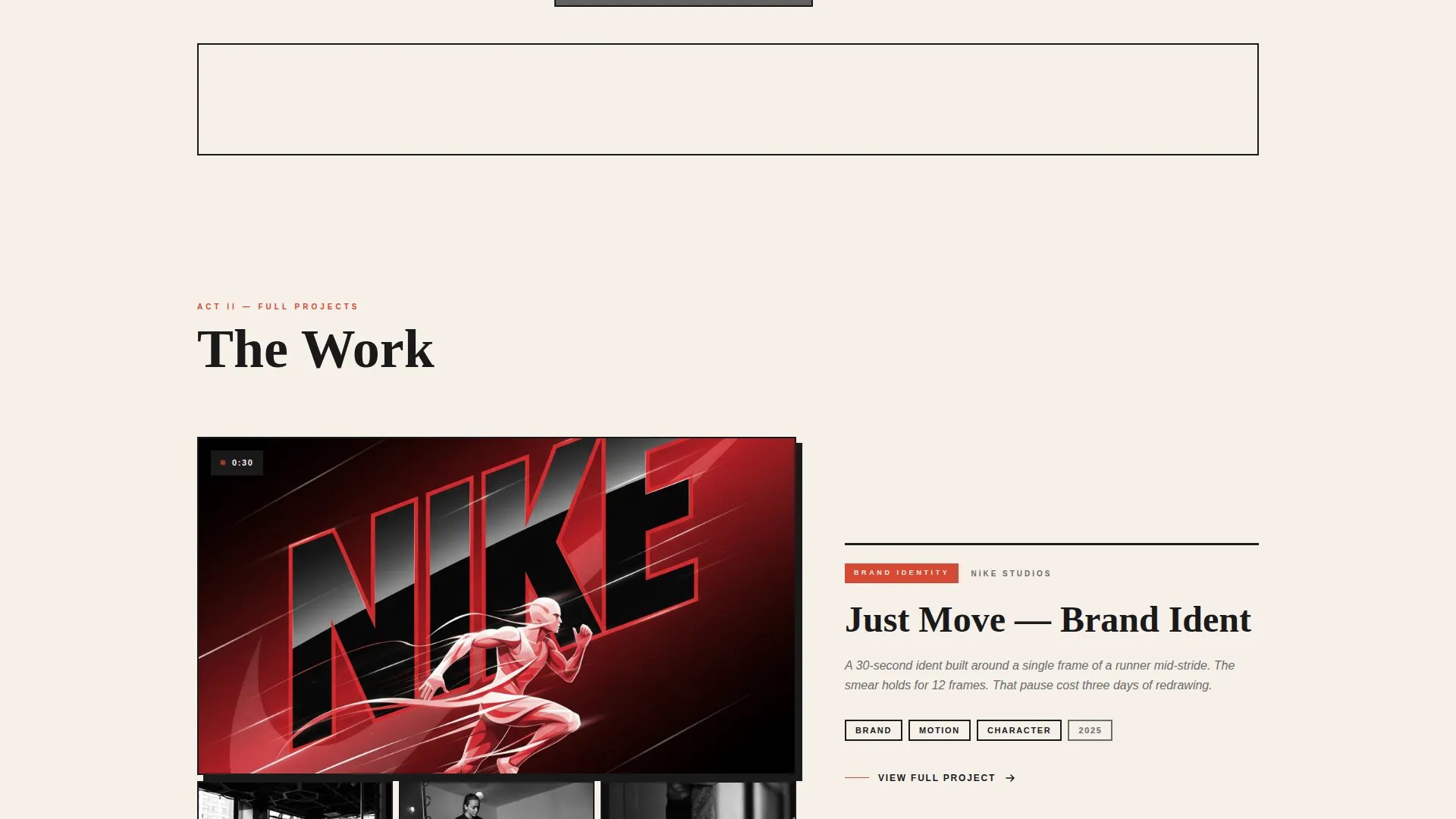 Bold Brutalist Animator Portfolio Landing Page