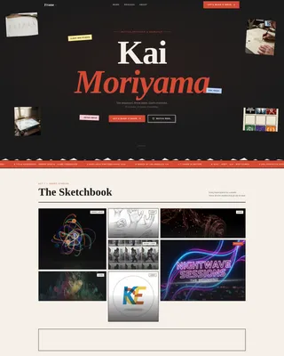 Bold Brutalist Animator Portfolio Landing Page