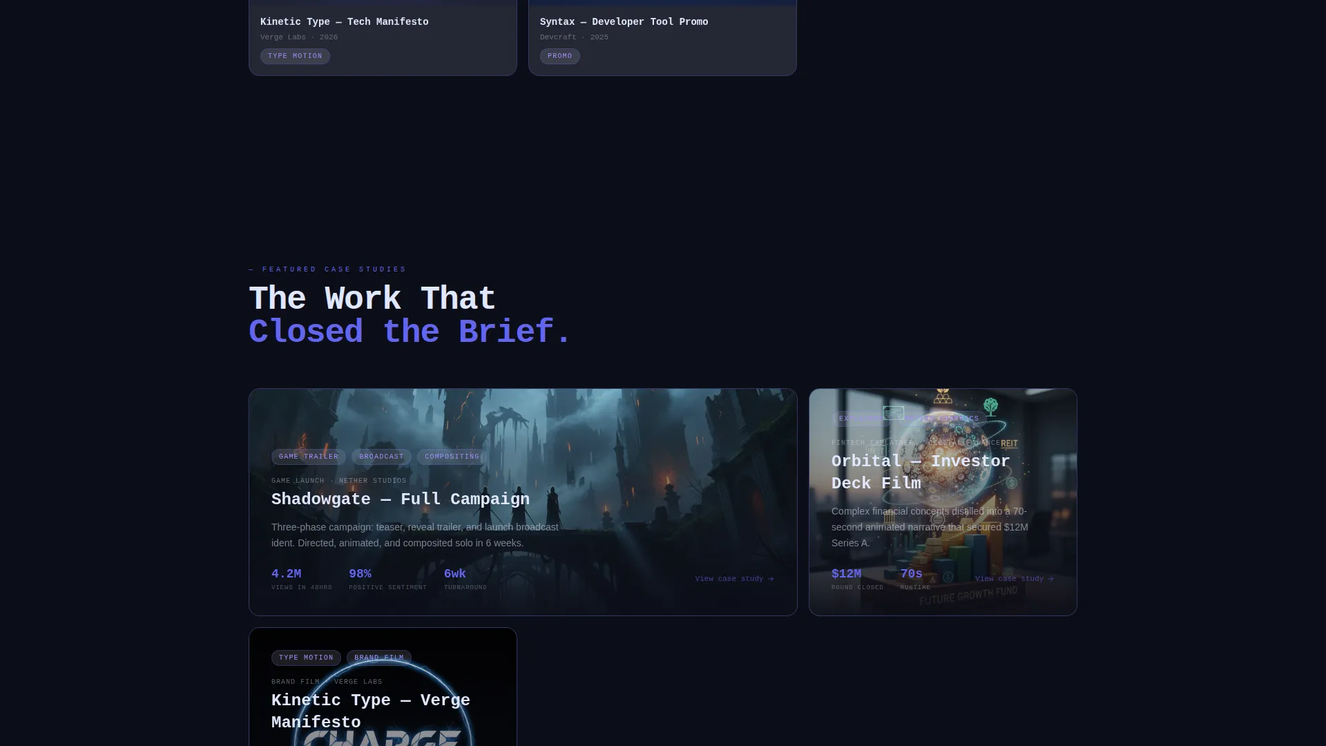 Animator Video Portfolio Landing Page Template