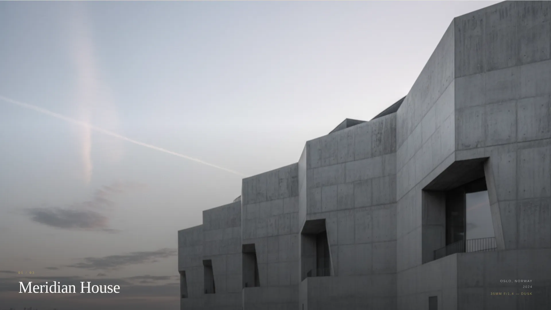 Immersive Architect Portfolio Landing Page Template