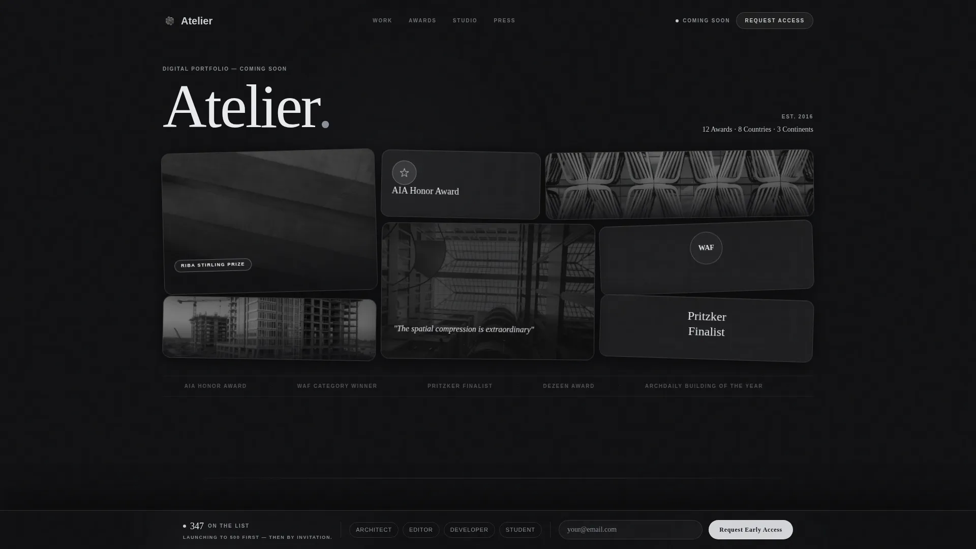 Award-Winning Architect Portfolio Landing Page
