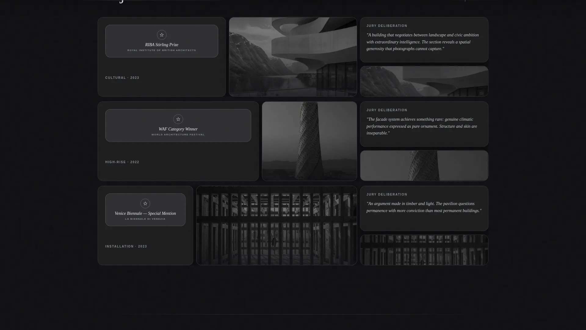 Award-Winning Architect Portfolio Landing Page