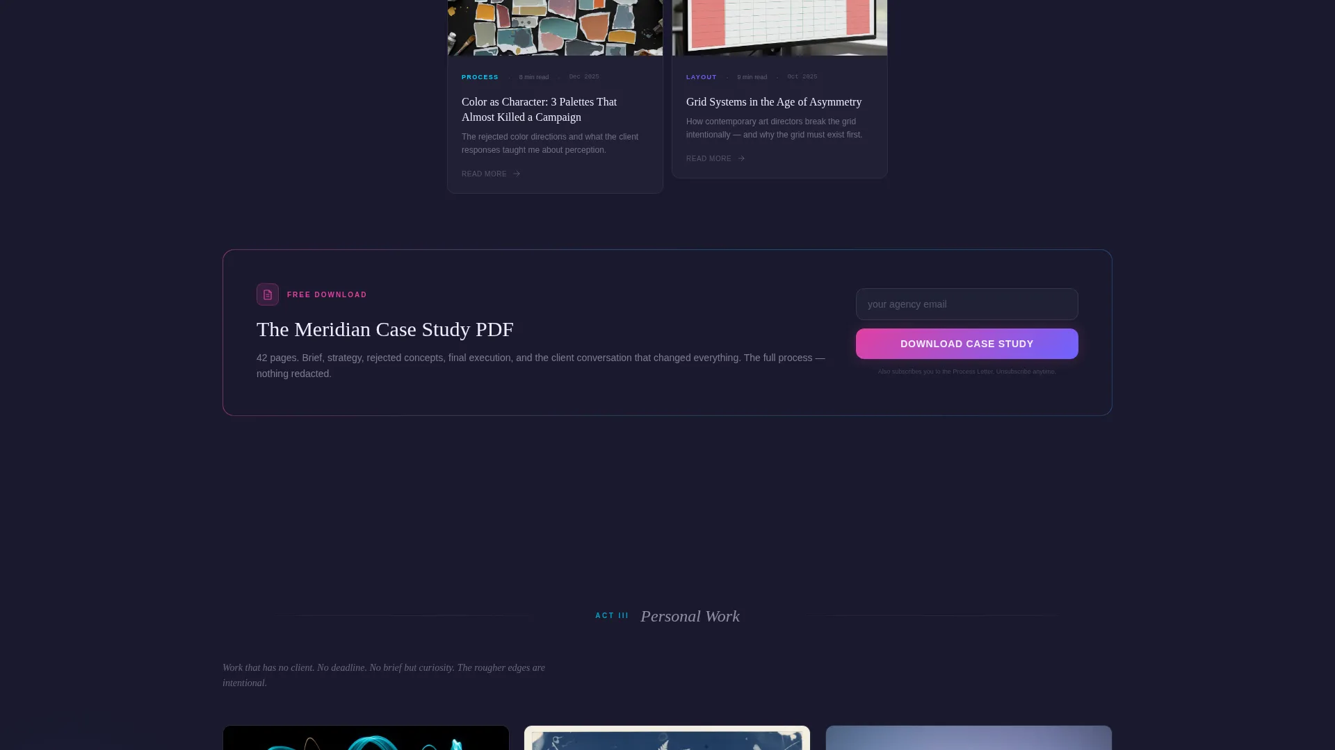 Art Director Portfolio Landing Page Template