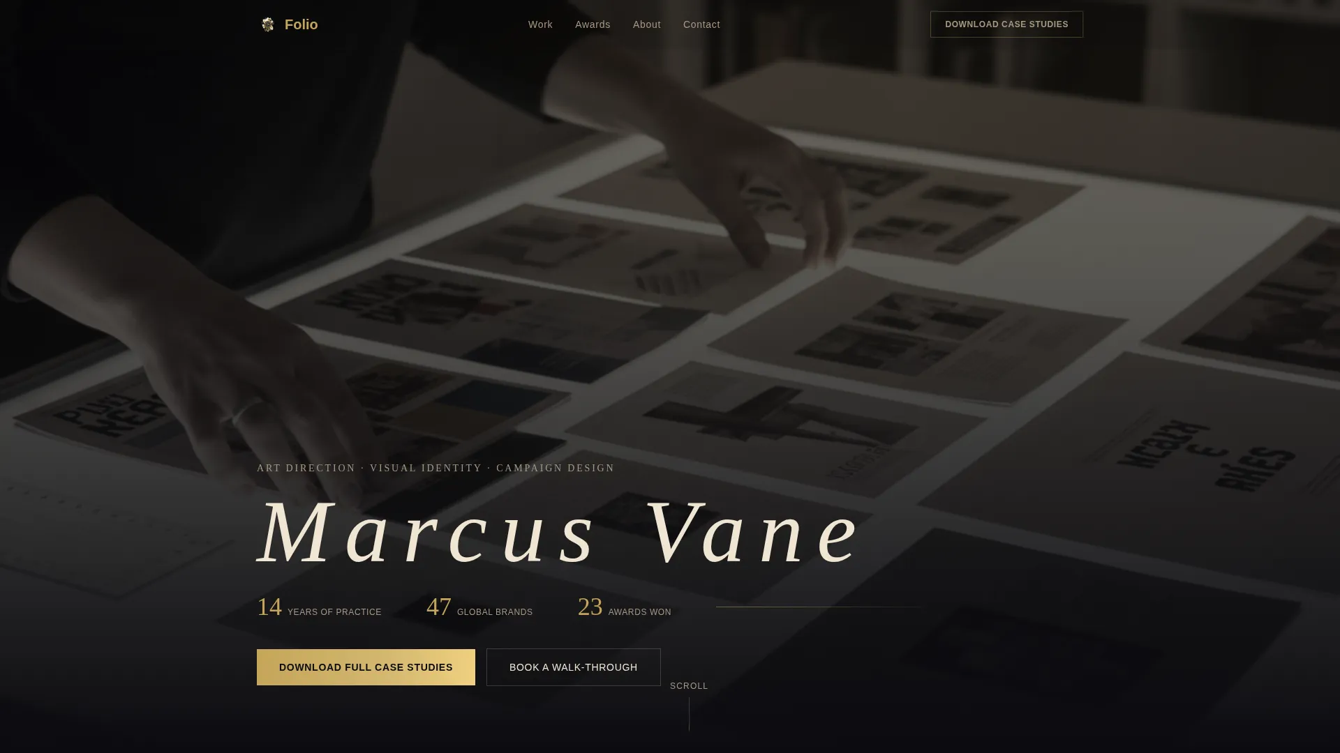 Art Director Portfolio Landing Page Template