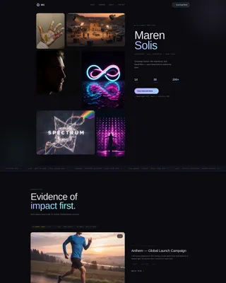 Holographic Video Portfolio Landing Page Template