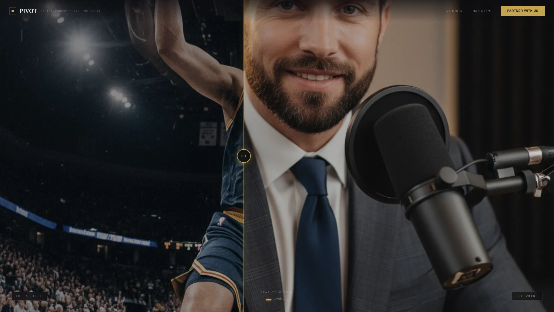 Athlete Career Blog Horizontal Scroll Landing Page
