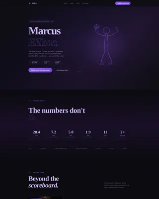 Immersive Athlete Personal Brand Landing Page