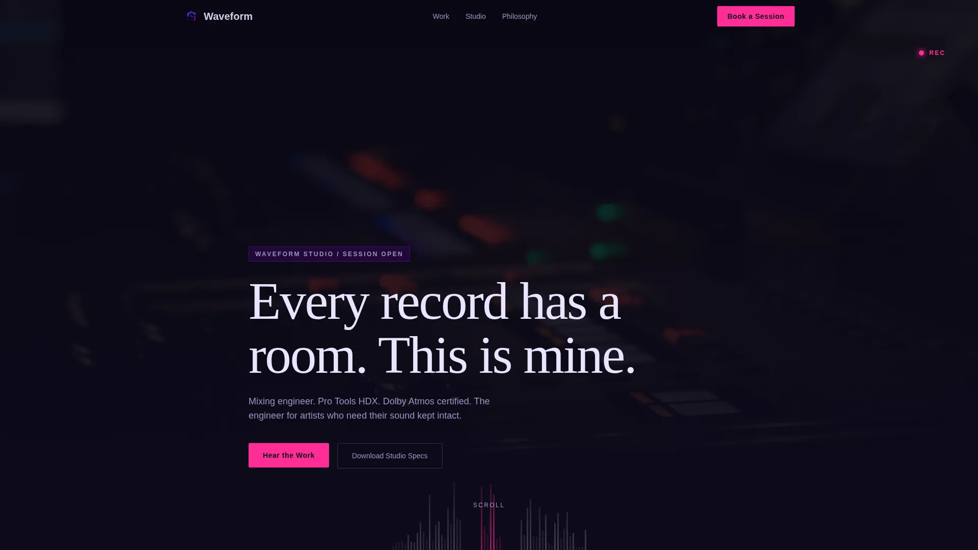 Audio Engineer Portfolio Landing Page Template
