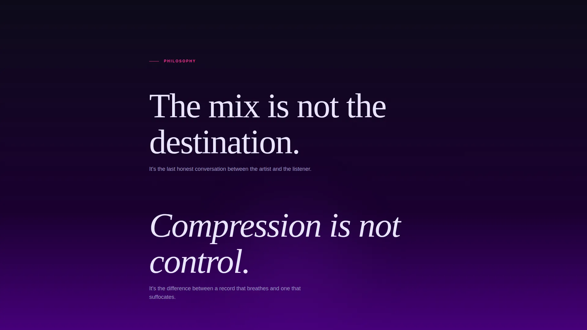 Audio Engineer Portfolio Landing Page Template