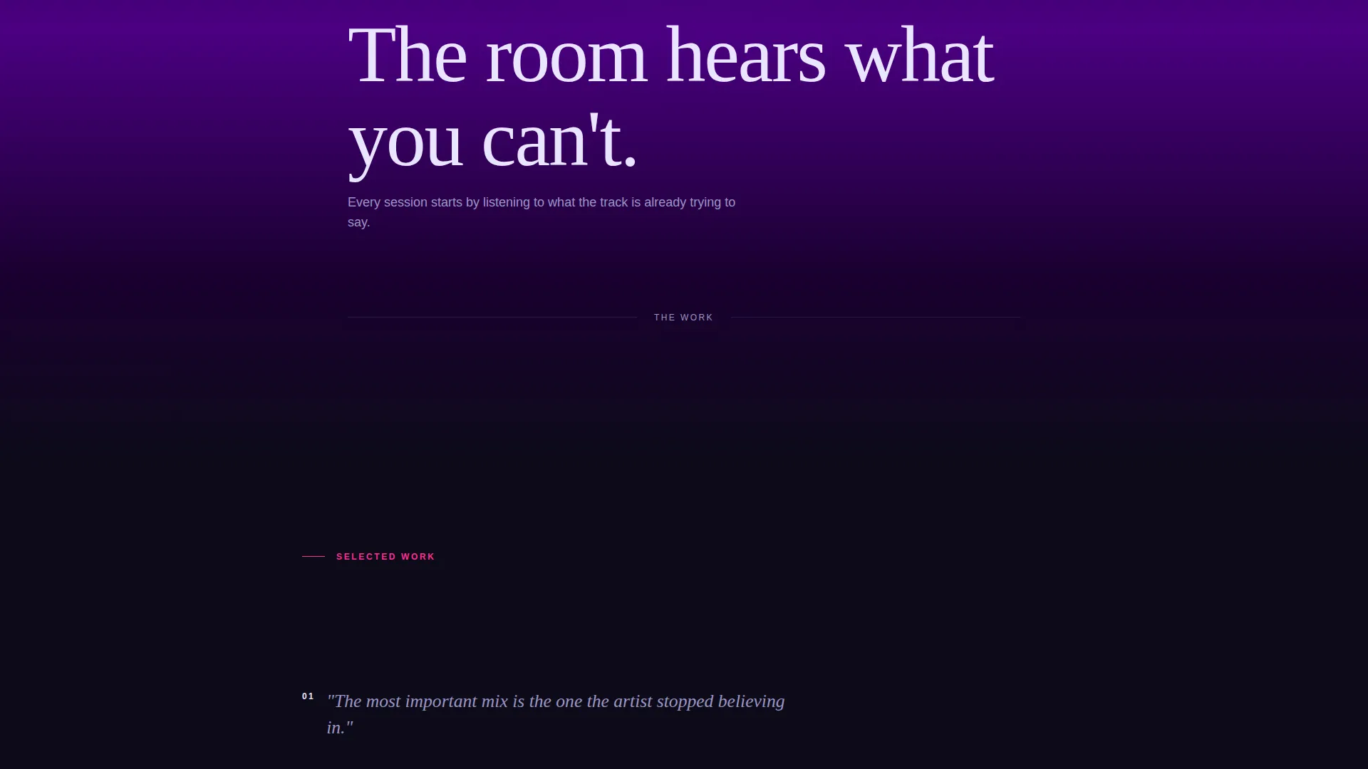 Audio Engineer Portfolio Landing Page Template