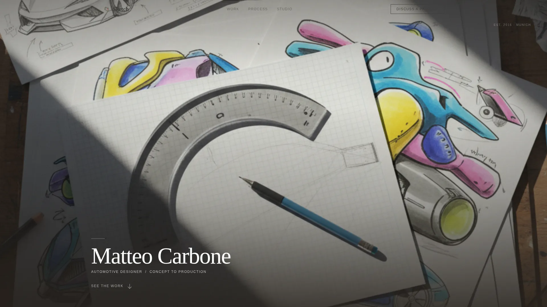Automotive Designer Portfolio Landing Page Template