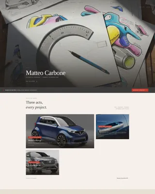Automotive Designer Portfolio Landing Page Template