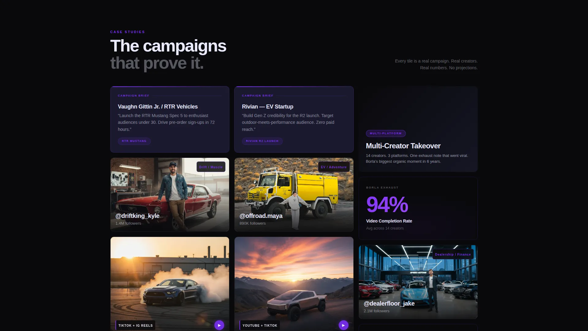 Automotive Influencer Agency Landing Page Template