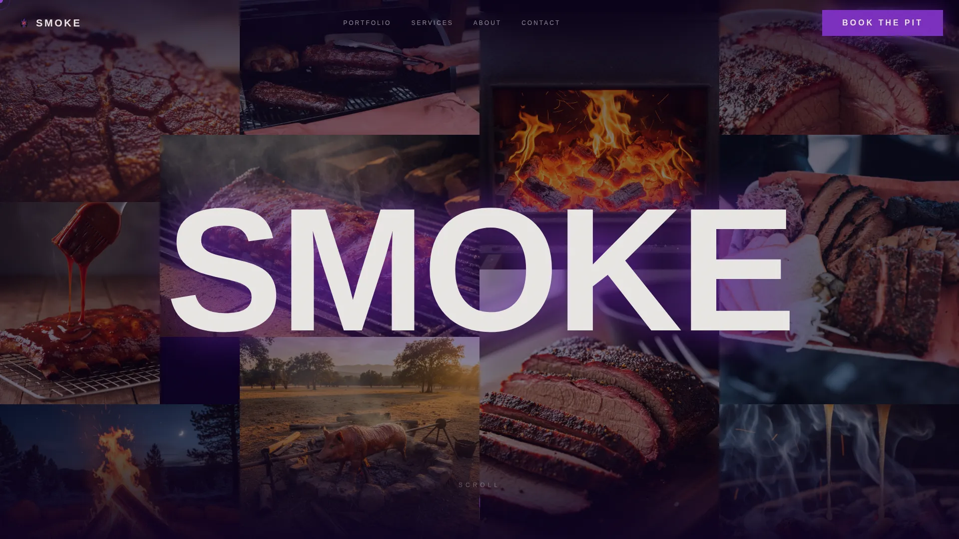 Bold Brutalist BBQ Pitmaster Portfolio Landing Page