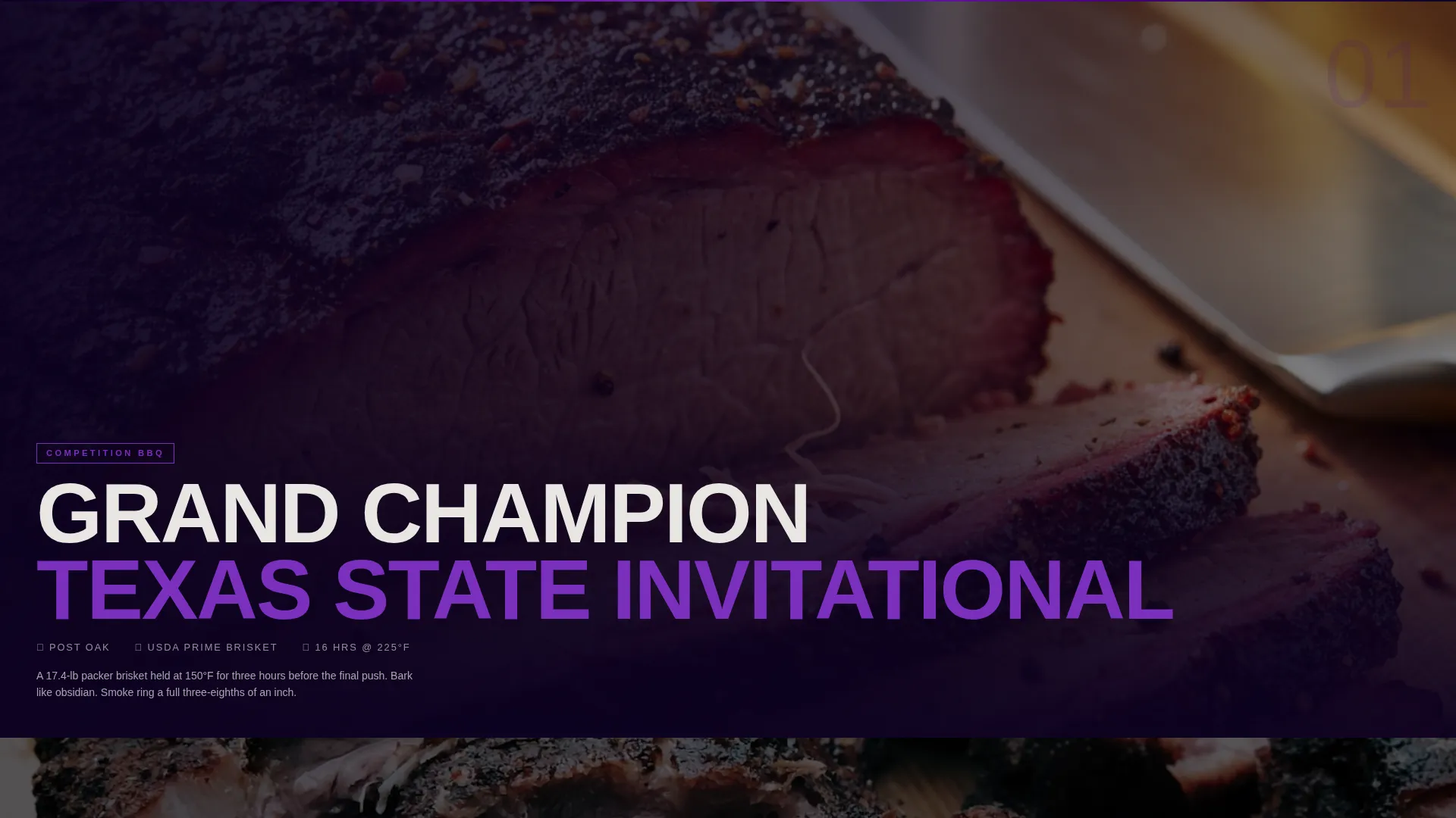 Bold Brutalist BBQ Pitmaster Portfolio Landing Page