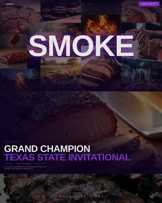 Bold Brutalist BBQ Pitmaster Portfolio Landing Page