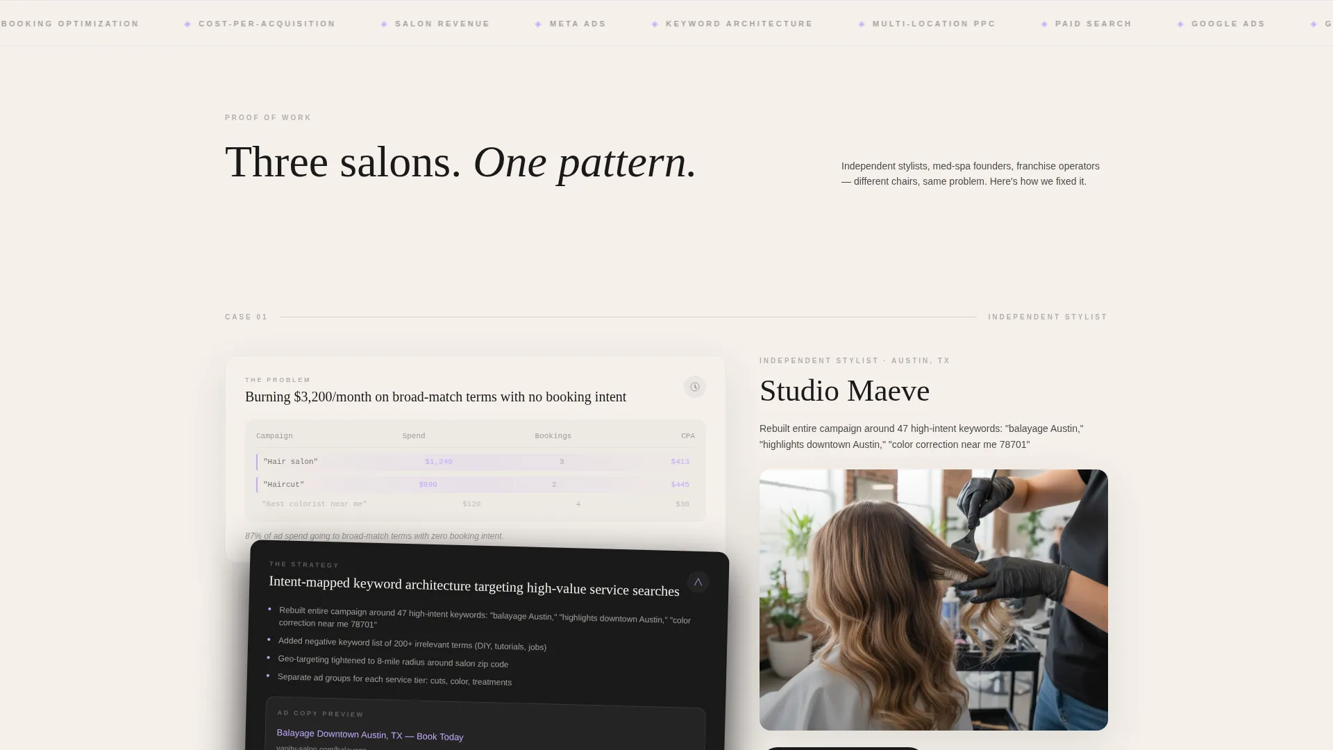Beauty & Salon PPC Agency Landing Page Template