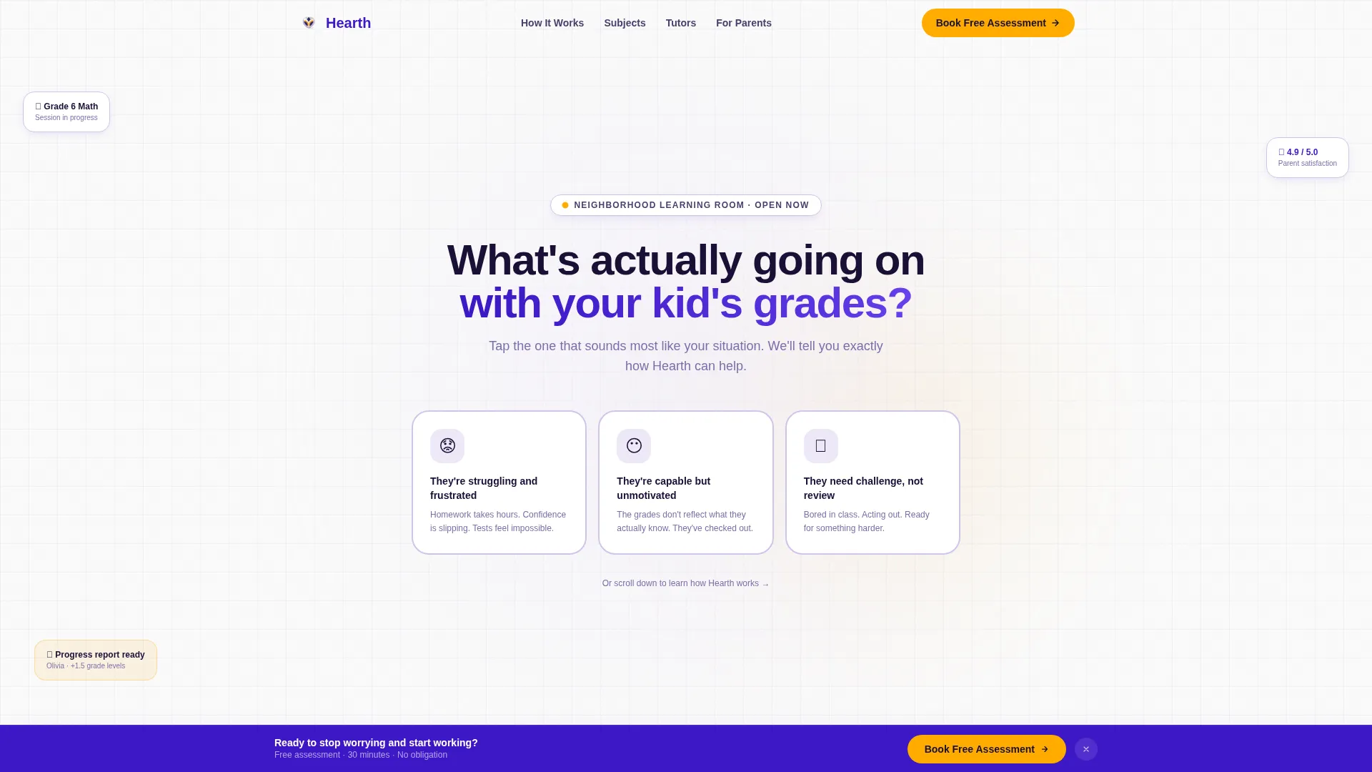 In-Person Tutoring Center Landing Page Template