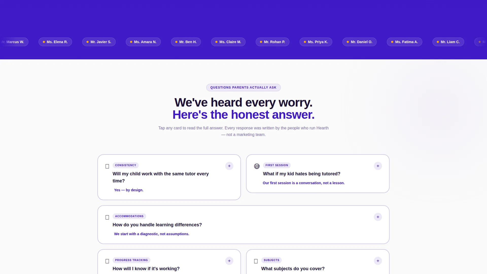 In-Person Tutoring Center Landing Page Template