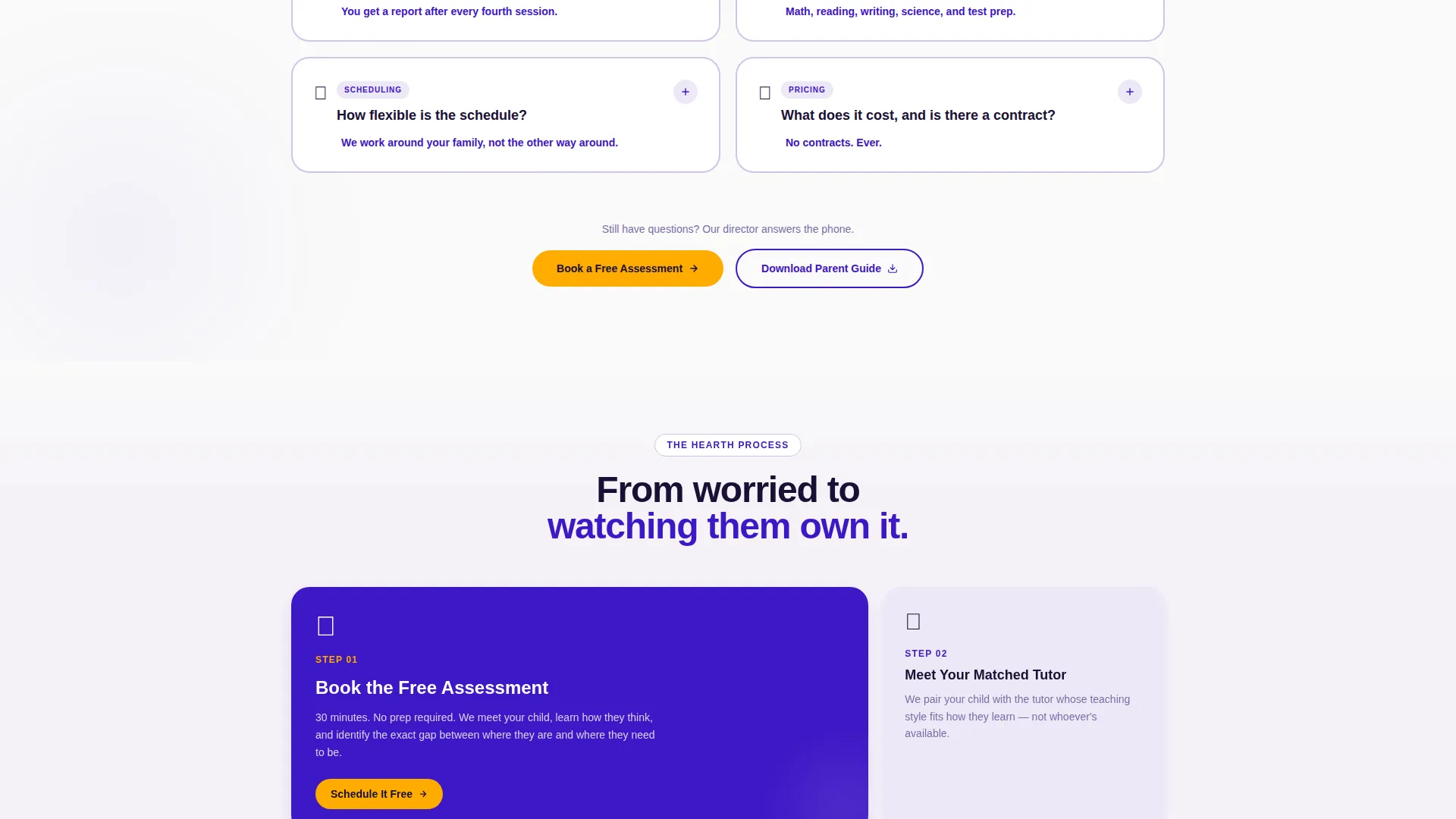 In-Person Tutoring Center Landing Page Template