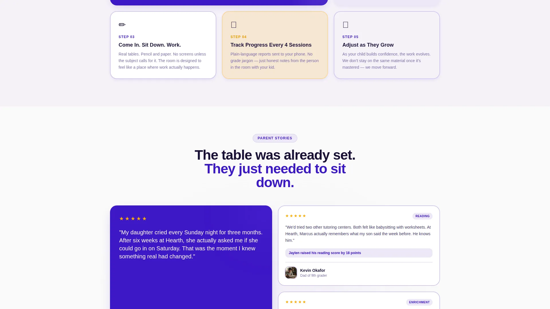 In-Person Tutoring Center Landing Page Template