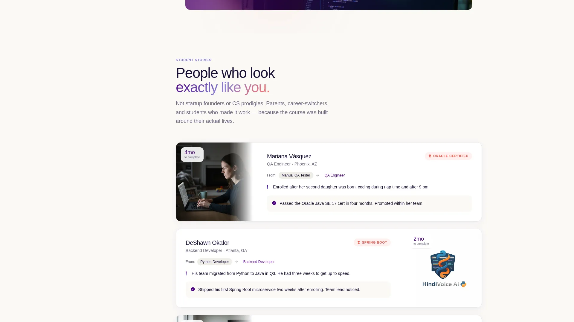 Course Landing Page Template, Sidebar Companion Layout