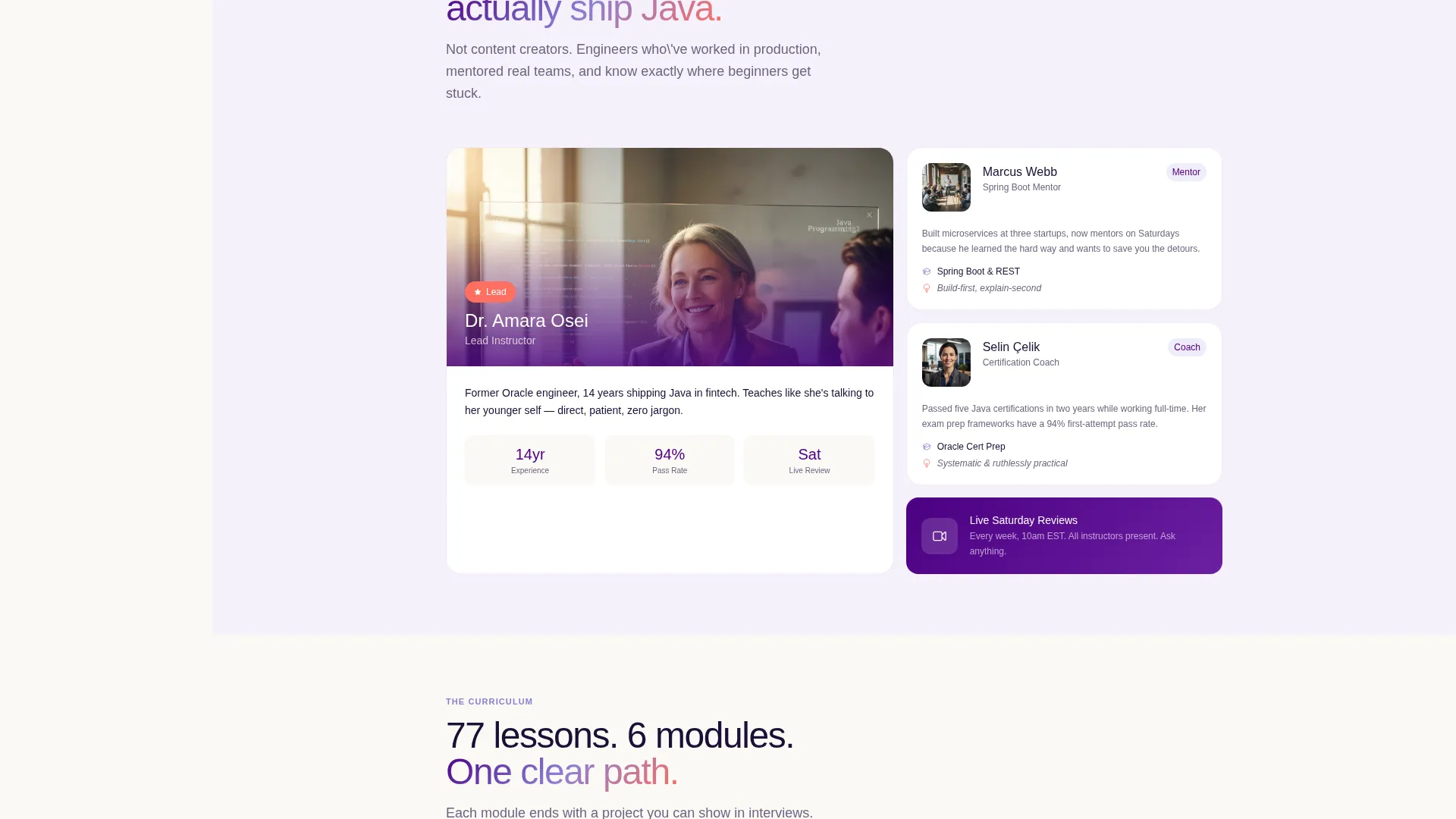 Course Landing Page Template, Sidebar Companion Layout