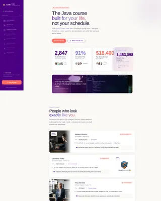 Course Landing Page Template, Sidebar Companion Layout