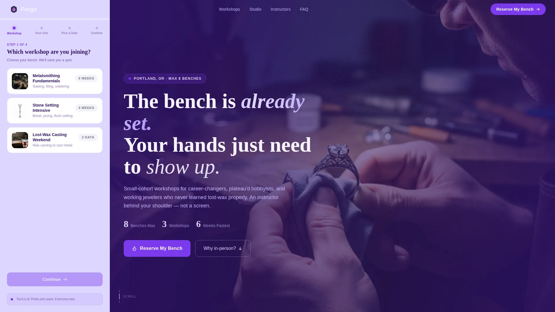 Jewelry School Landing Page Template | Electric Indigo